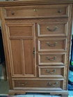 Stanley Oak Wood Chest Of Drawers 6-DRAWER With Cabinet Brass Cup Handles New. Price: $250.00.
