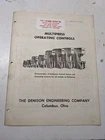 Denison Machine Multipress Operating Controls Manual 1954 All Models Used. Price: $72.43.