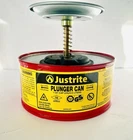 Justrite Plunger CAN-1 Quart Capacity-galvanized STEEL-5" Dasher New. Price: $69.95.