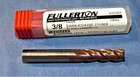 New Fullerton 3/8 Solid Carbide End Mills X 1.250" Loc 3" Oal 0.030" Cr FC20. Price: $36.05.