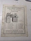 Sheldon Machine Parts List Book Manual Catalog Series 13 Lathes Instruction Used. Price: $93.46.