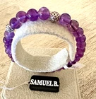 Samuel B. Women's Sterling Silver & Amethyst Bead Stretch Bracelet Brand New. Price: $65.26.