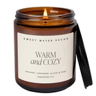 Sweet Water Decor Warm Cozy Soy Candle - Orange Peel, Tan Label, Amber New. Price: $30.88.