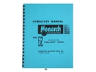 Monarch Operators Manual For Series 62 Preselector Dyna Shift Lathes *86 New. Price: $30.00.