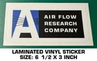 Air Flow Research Company Vinyl Decal Sticker-vintage Racing-nascar-drag-nhra Used. Price: $9.50.