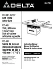 Delta 36-790 RT-40 14"/16" Left Tilting Arbor Saw Instruction Manual Brand. Price: $20.24.