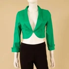 Nwt Samuel Dong Encore Bolero Dupioni Stretch Satin Cropped Jacket Jade Green New. Price: $49.00.