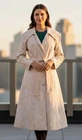 Vtg Samuel Dong Trench Coat Women's Size Long Taffeta Dress Belted Stretch Nwt New. Price: $39.99.
