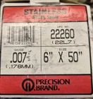 Precision Brand Stainless Steel Shim 22260 6" X 50", .007 Guage New. Price: $61.50.