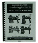 Southbend 10", 13", 14-1/2" 16" & 16-24" Lathe Operation Parts Manual #1888 New. Price: $48.00.