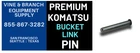 Premium Komatsu Bucket Link Pin / PC300HD PX300LL PC350 PC360 New. Price: $360.00.