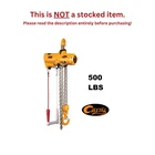 Harrington Tcs Cord Controlled Air Hoist, 500 Lb Capacity, 10 Lift New. Price: $4815.00.